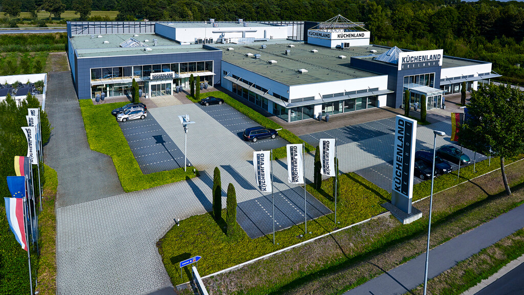 Luchtfoto van de Kuchenland Ekelhoff het keukenwinkel in Duitsland