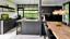 Zwarte keuken industrieel - hoekkeuken van Contur met composiet werkblad