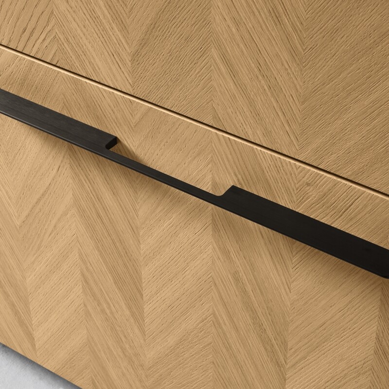 Ballerina keukenfront in licht eiken visgraatpatroon echthoutfineer. Ontdek Ballerina keukens bij Ekelhoff, Nordhorn