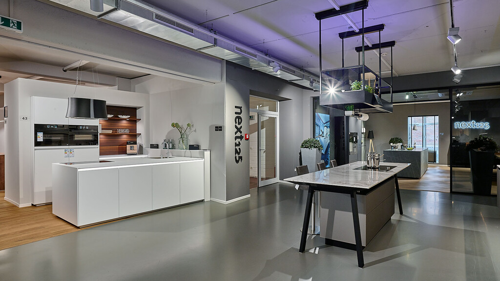Showroomkeukens van next125 in de filiaal Keukenhuis Nordhorn in de buurt van Gronau