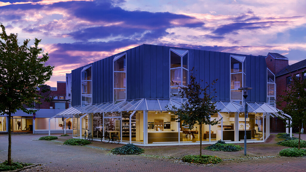 Zicht op het paviljoen van het Keukenhuis Nordhorn Duitsland
