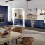 Blauwe landelijke keuken van Ballerina. Met donkerblauwe paneelfronten en wit granieten blad. Ekelhoff Keukens Duitsland