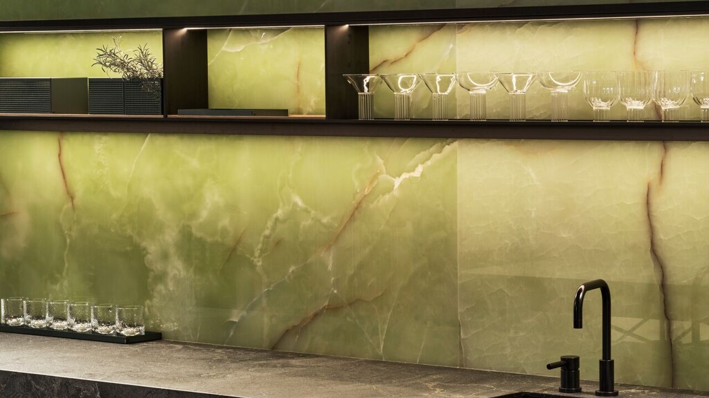 Poggenpohl PLUSMODO_natuurstenen achterwand-groen