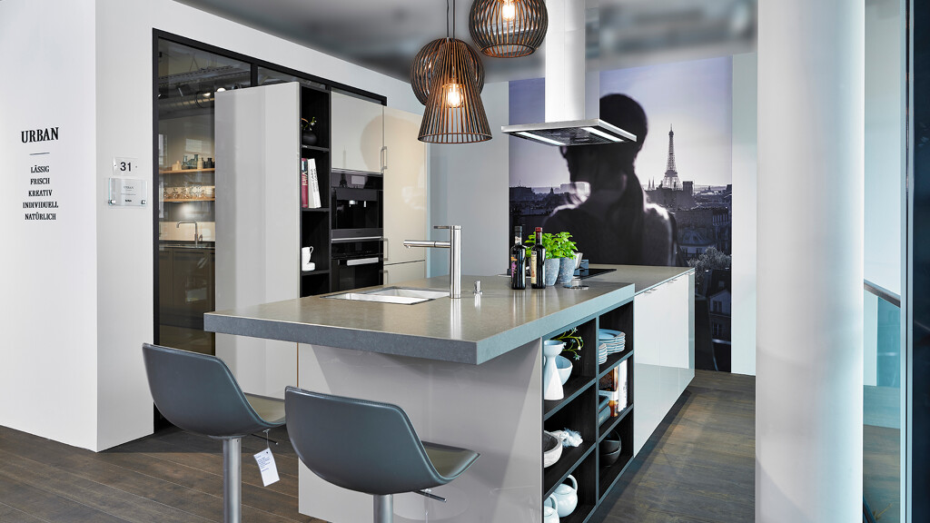 SieMatic Urban Inselküche in Achatgrau-Ekelhoff Küchen