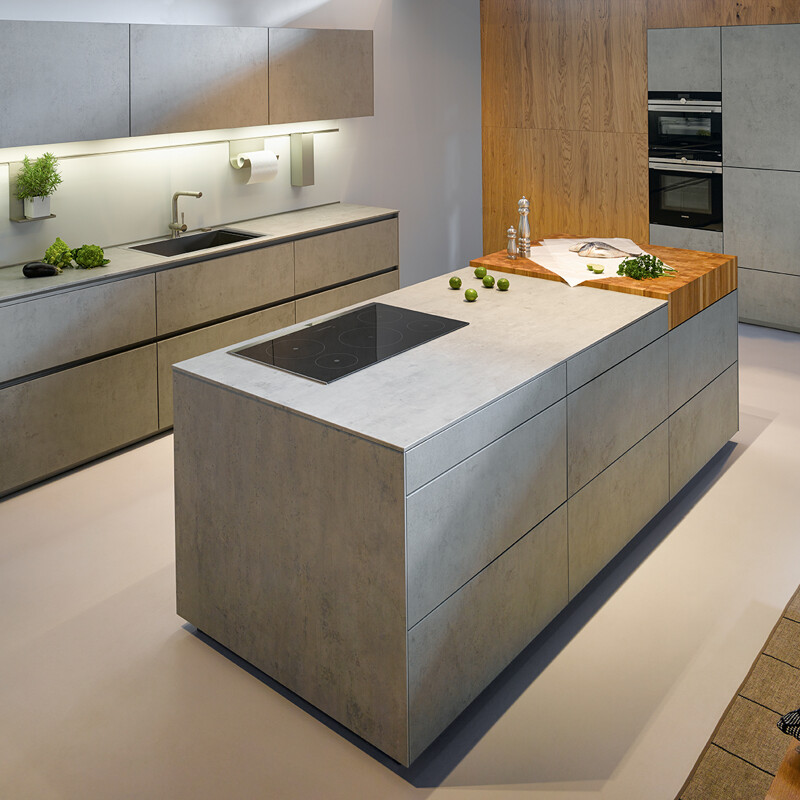 next125, NX950, Inselküche mit Keramikfronten, Ekelhoff Küchen