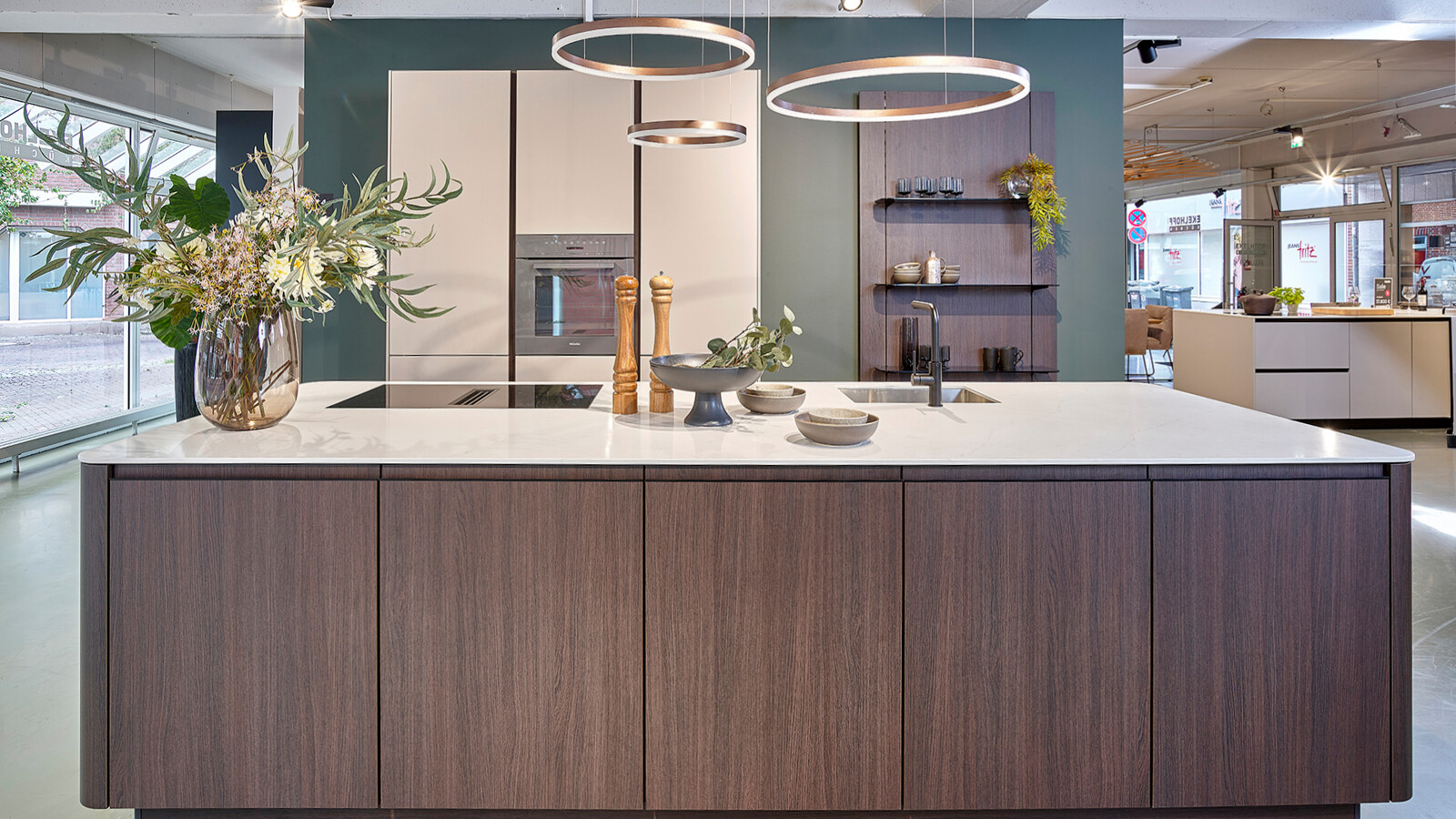 SieMatic eilandkeuken-achatgrijs-eiken havanna-Ekelhoff Keukens