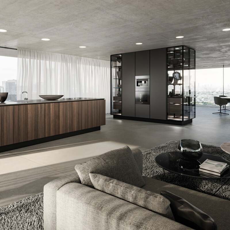 SieMatic SLX Küche in schwarz grifflos