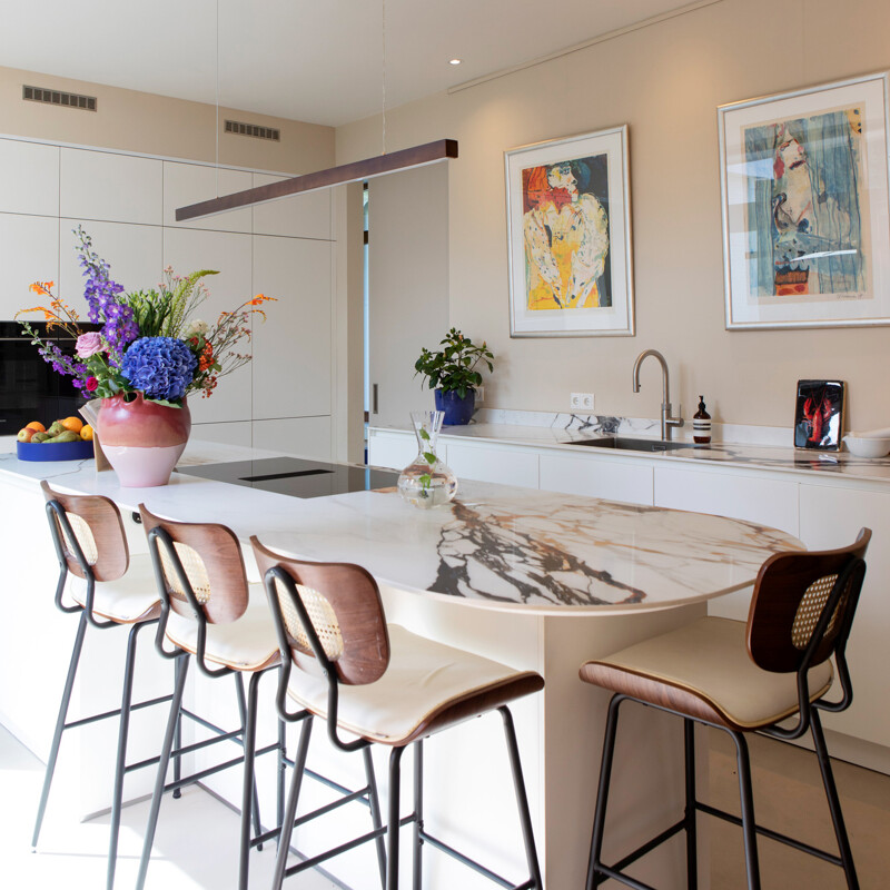 witte designkeuken in Groningen van Ekelhoff Keukens, Nordhorn